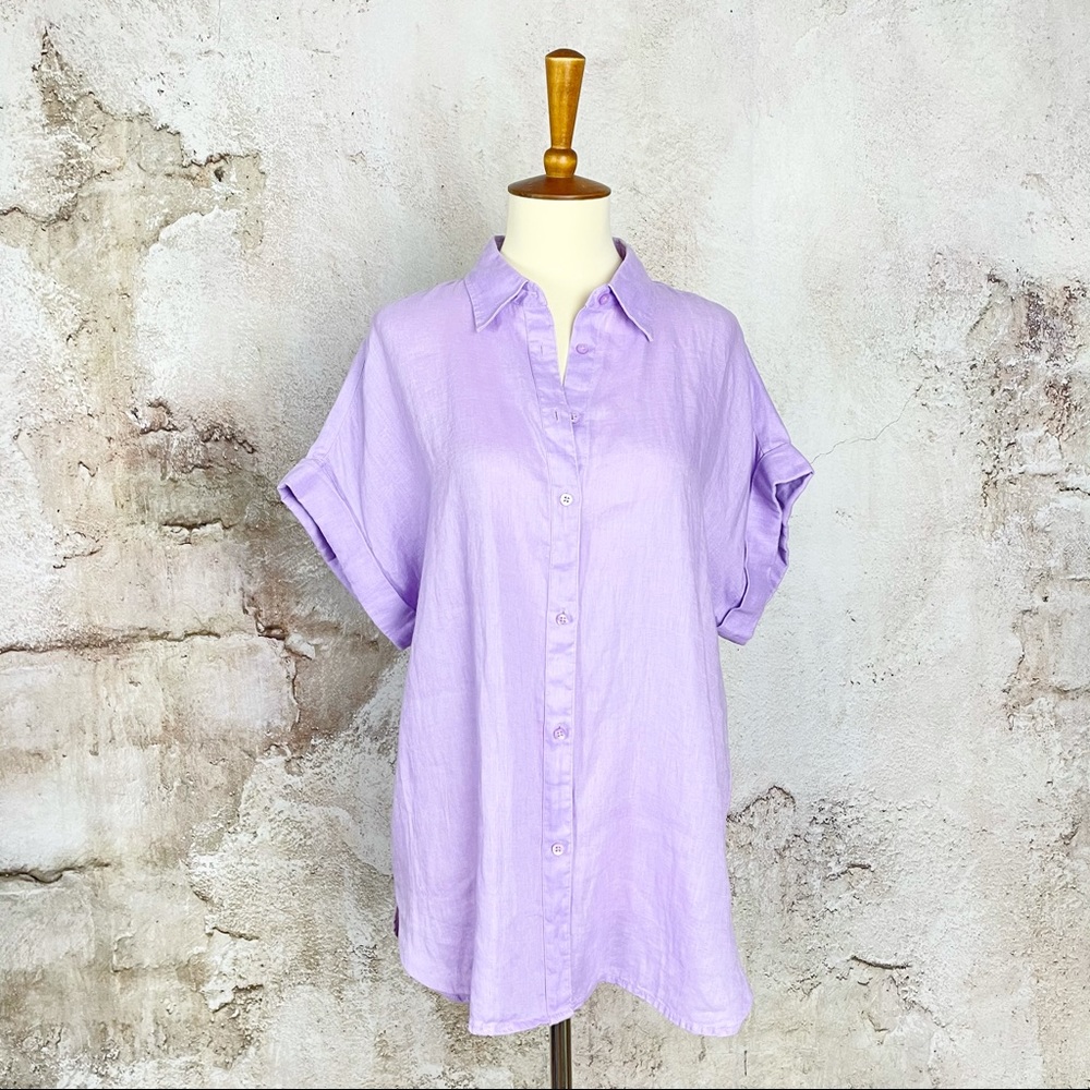 Ralph Lauren | Dolman Sleeve Linen Shirt in Lilac